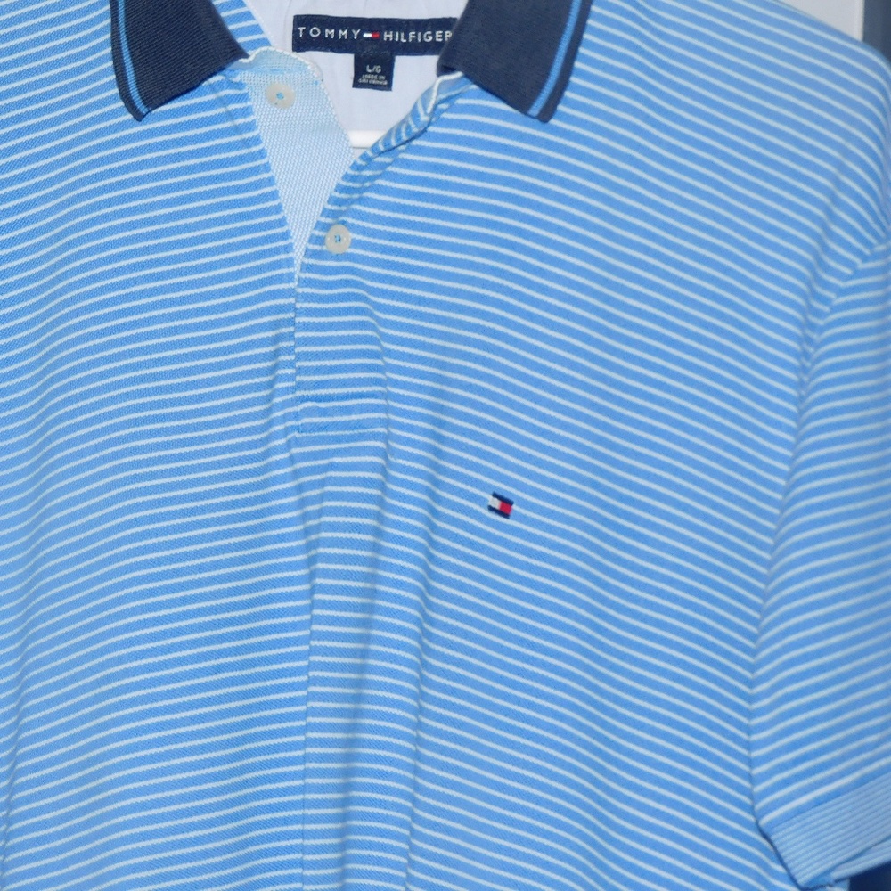 Classic Tommy Hilfiger Men's Polo Shirt Color: BLU
